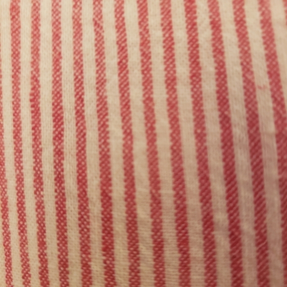 Red/White Striped Asymmetrical Linen Blend Skirt Marked Size 1X But Small EUC - Picture 3 of 9